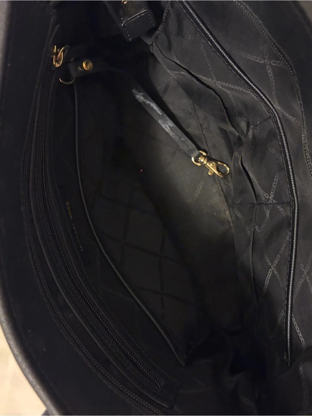 Michael Kors Black Tote with Gold Logo